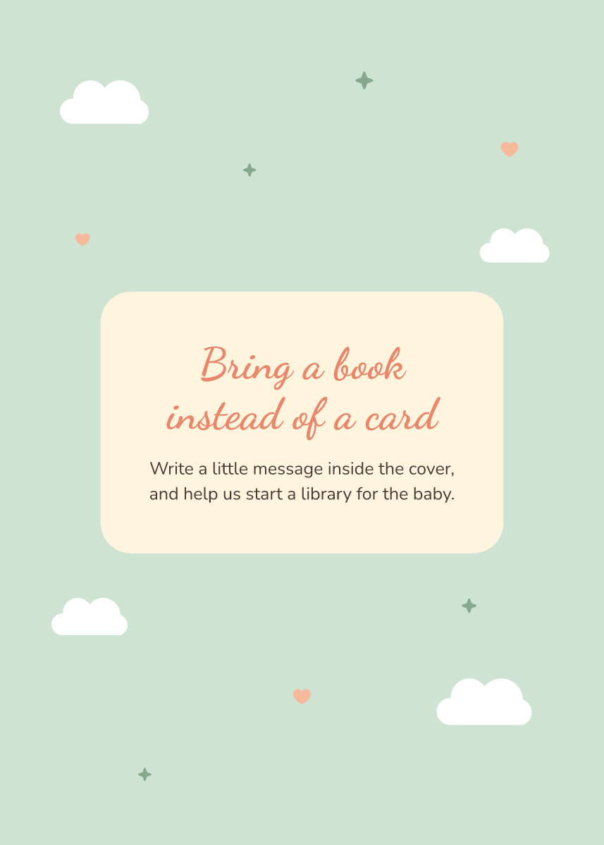 Back of the baby shower invitation template