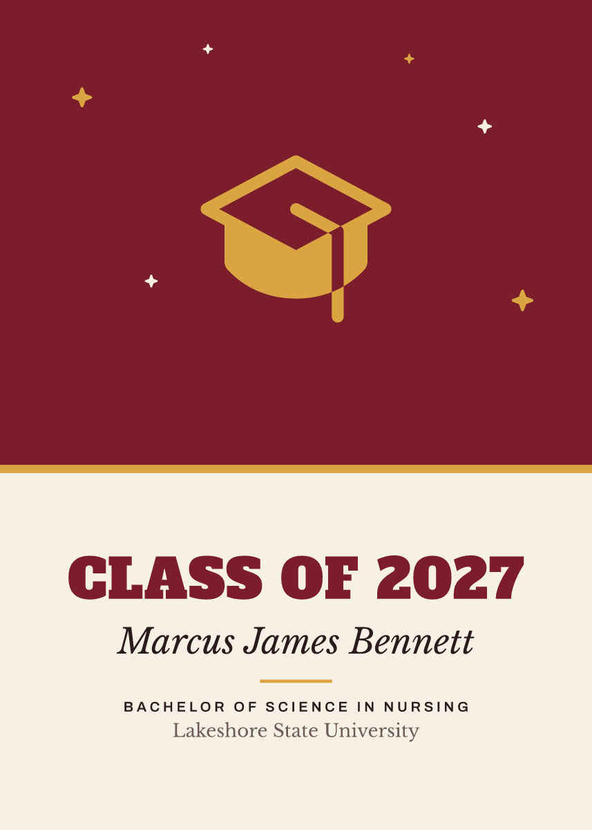 Front of the graduation announcement template