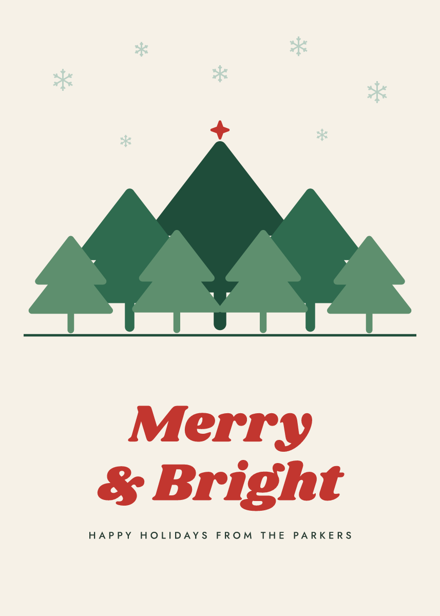 Front of the holiday card template