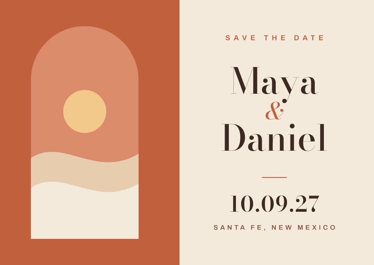Front of the save the date template