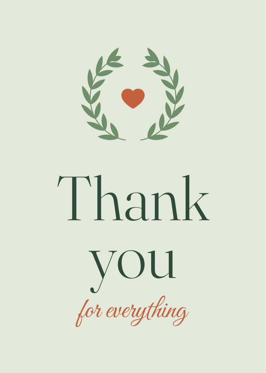 Front of the thank-you card template